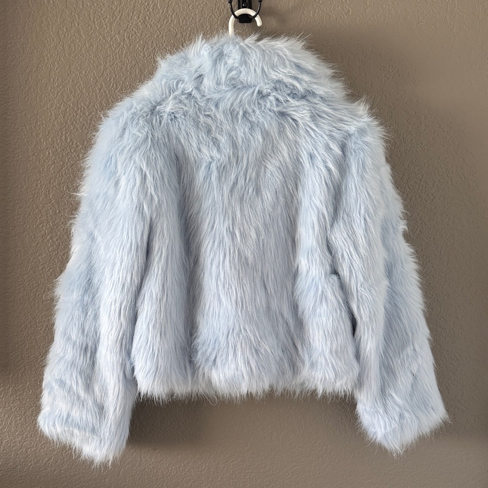 Faux Fur Jacket in Light Blue - Picture 2 of 6
